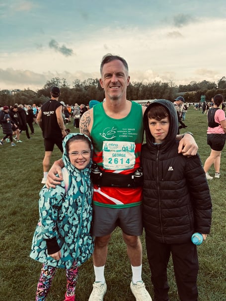 George Owen with daughter Cadi, who was born prematurely in Abergavenny
