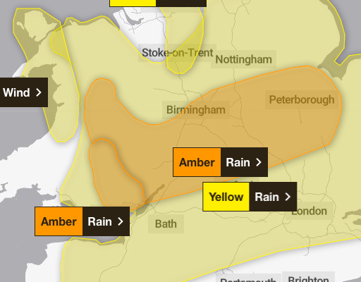 Amber warning 14/11/2025