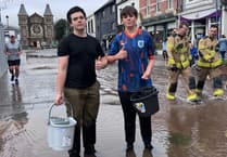 Abergavenny teens clear Storm Claudia floodwater by hand!