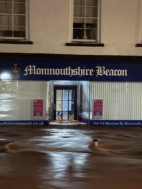 Monmouthshire Beacon office flooded