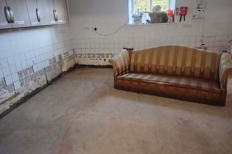 The village hall had yet to replace the kitchen that was destroyed by Storm Bert in 2024