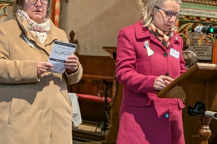 Dr Barbara Compitus of Usk WI and Liz Davis of Llandenny and District