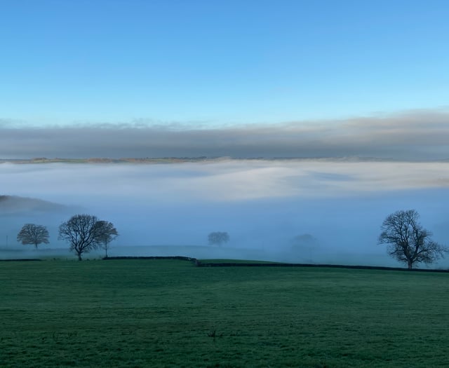 Cloud inversion fills Monnow Valley near Monmouth