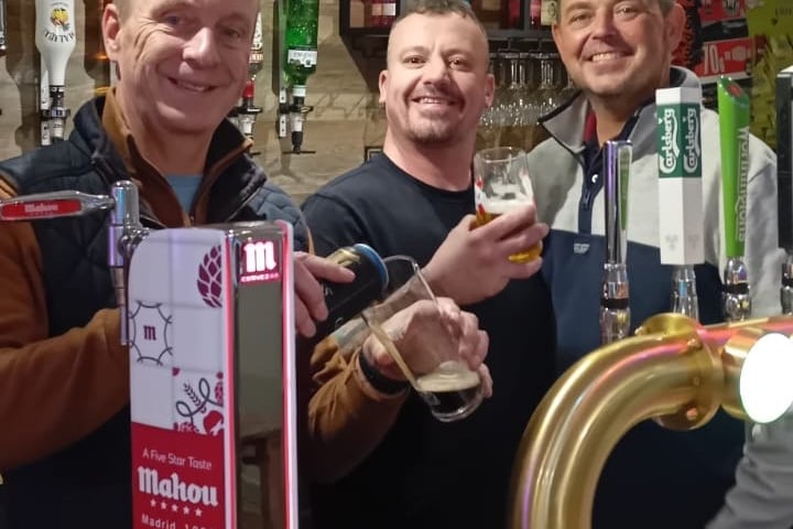 Celebrating the reopening of The Little Jockey pub