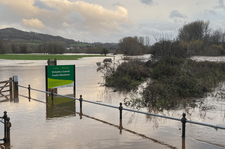 castle meadows flooded abergavenny