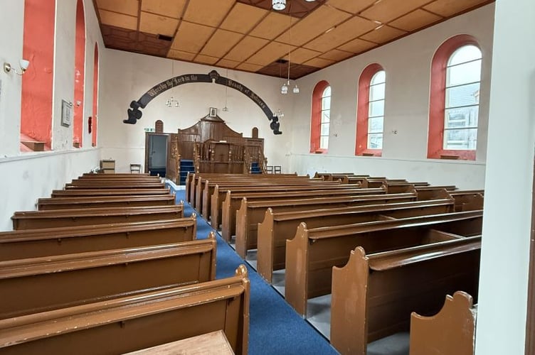 Inside forgeside chapel, blaenavon