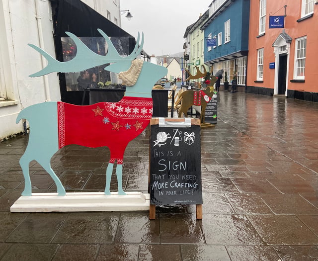 Hunting for reindeer in Abergavenny town centre!