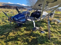 Crickhowell fire teams on the scene as light aircraft crash lands  