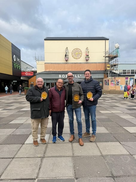 Cllr Alan Slade, President Badri Yongya of the Wales Gurkha Community, Cllr David Thomas, Cllr Jason O'Connell.