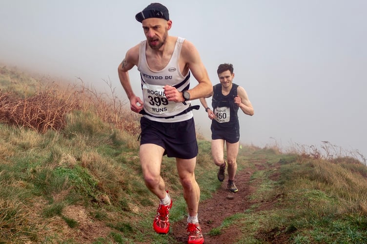 There was a tight race at the front of the field in the Skirrid fell race