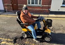 Pothole throws Usk man off mobility scooter