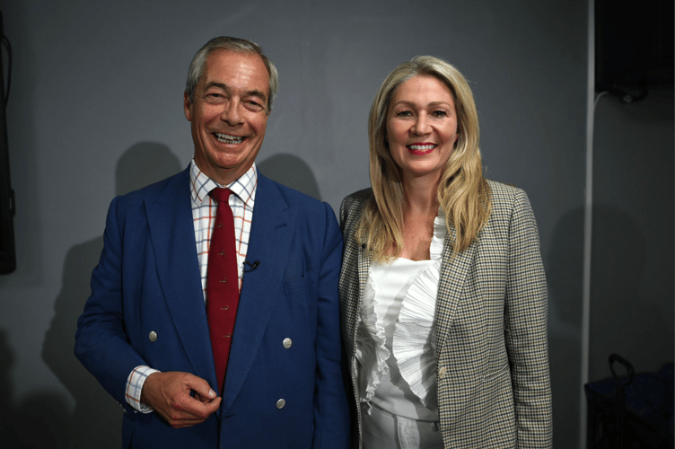 South Wales East MS Laura Anne Jones with Reform leader Nigel Farage 