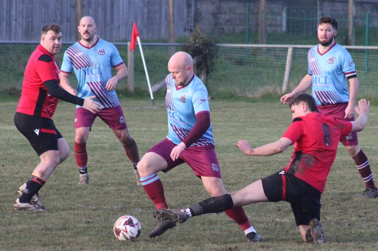 Action from Saturday's Mardy v Cwmcarn game
