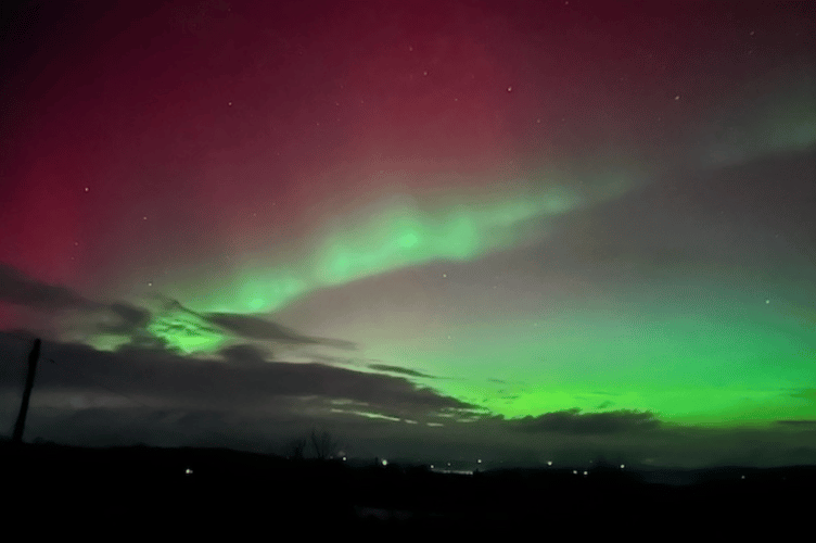 Another lovely photo of the Northern lights seen in Cwmcarvan- by Alison Davies-Quick
