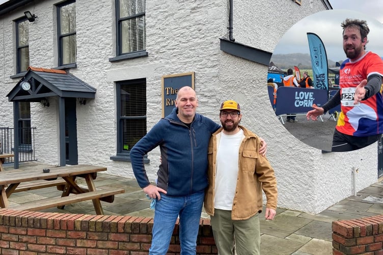 Arwyn 'Woody' Woodford (right) has teamed up with Damian MacDonald and the team at The River's Edge, in Pandy, to reach his fundraising target.