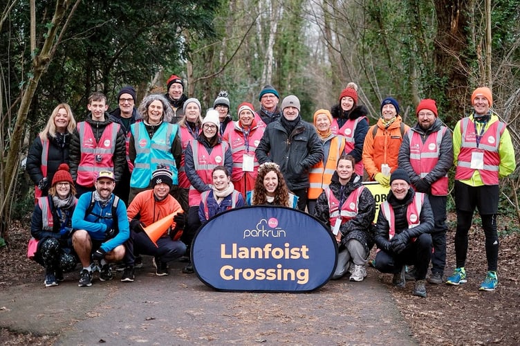 Parkrun volunteers at Llanfoist Crossing are always happy to see you, whatever the weather. File photo: Llanfoist Crossing Parkrun