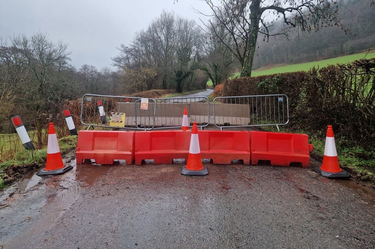Llantony valley road block