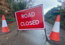 Road closure at Old Hereford Road, Pantygelli