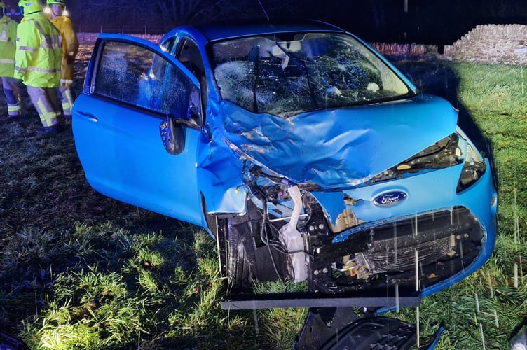 The crash caused heavy damage to both vehicles