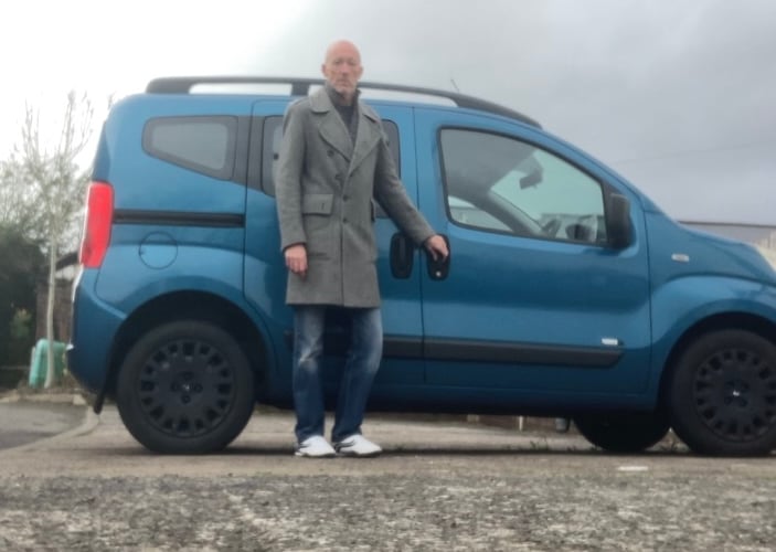 Alan Jordon with his faulty car