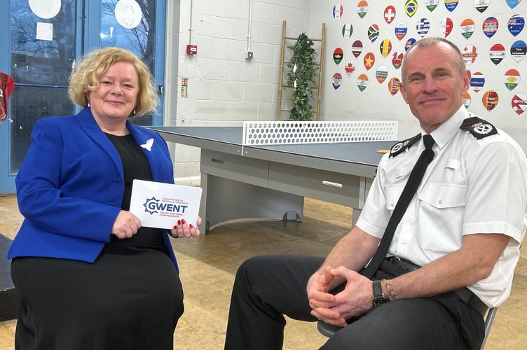 Jane Mudd with Chief Constable Mark Hobrough