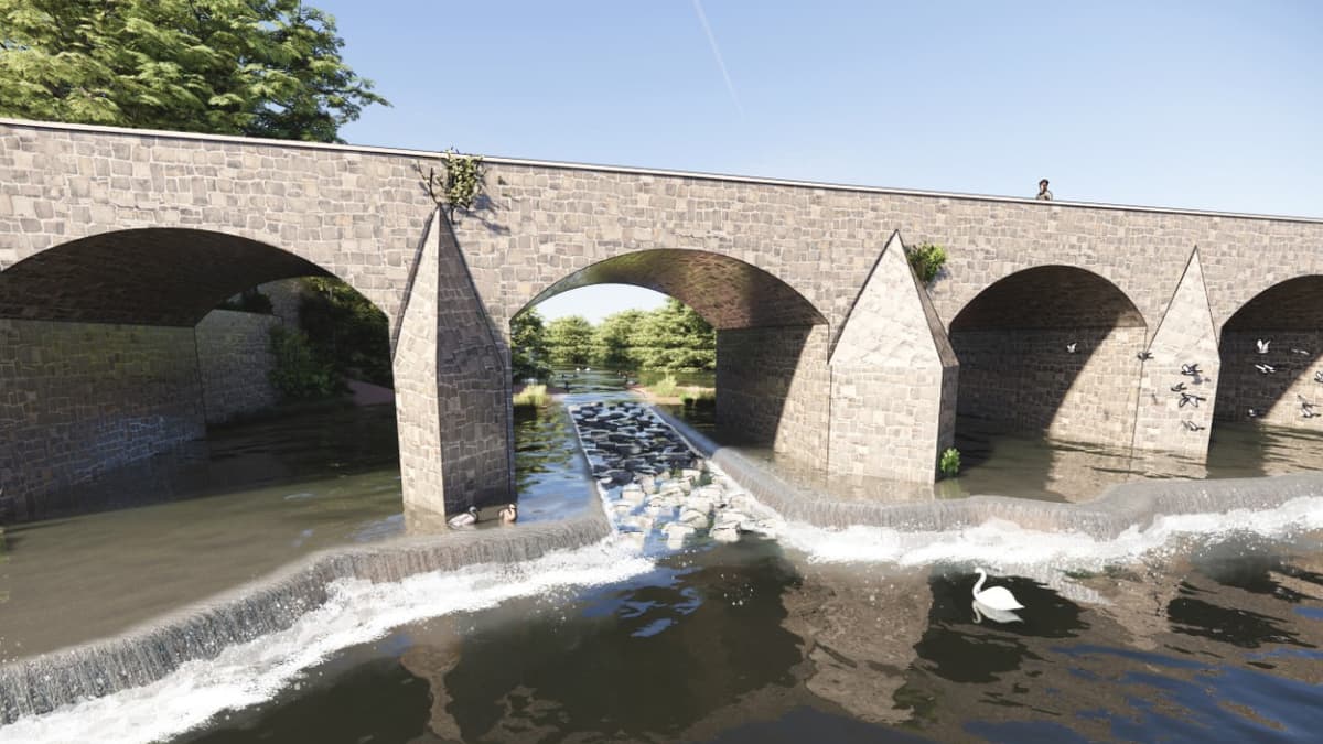 Tithe Barn Design New Fish Pass Planned to Aid Migratory Fish at Llanfoist Bridge ...