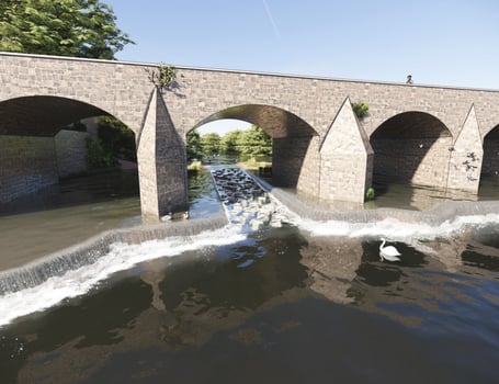 Tithe Barn Design New Fish Pass Planned to Aid Migratory Fish at Llanfoist Bridge ...