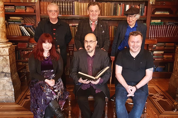 (Back Row, L to R) Paul Lewis, John Llewellyn Probert, Charles Wilkinson. (Front row, L to R) J.L. George, Mark Howard Jones, C.M. Saunders.