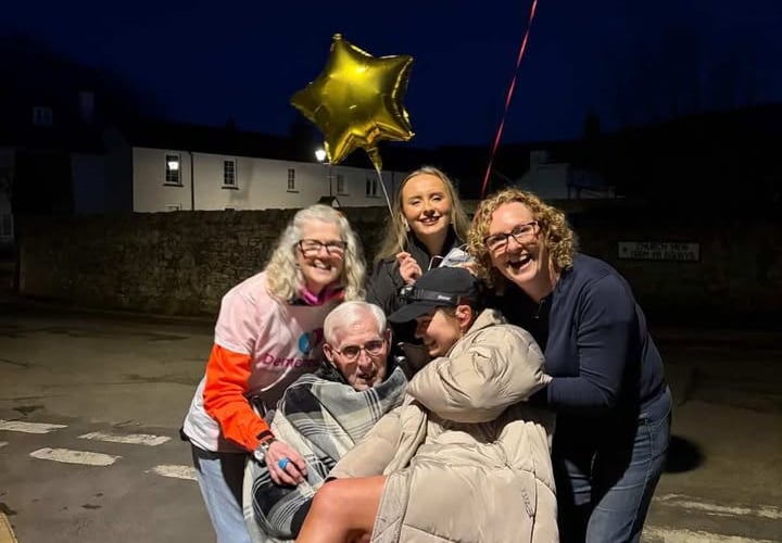 Ebonie Price with family in Llangattock