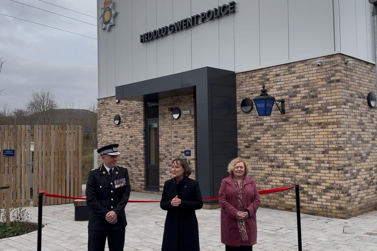 Jane Mudd at the opening of Abergavenny Police Station