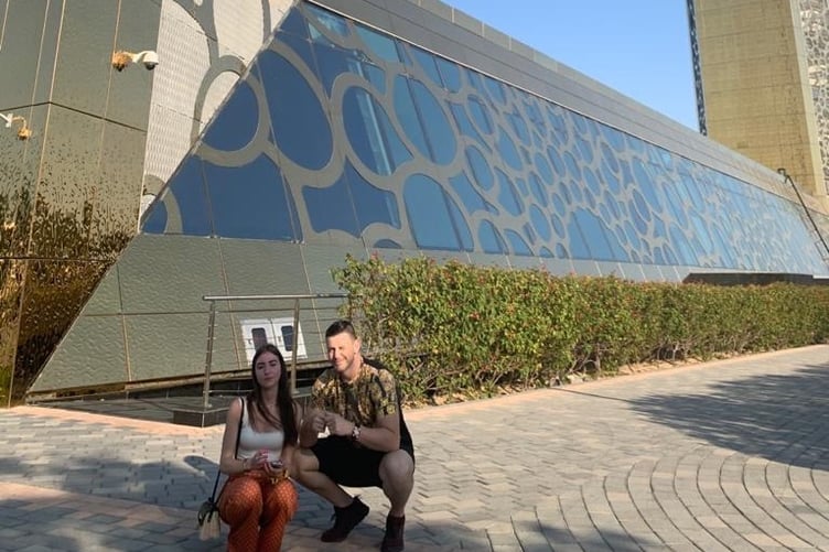 Brad and his cousin in Dubai.