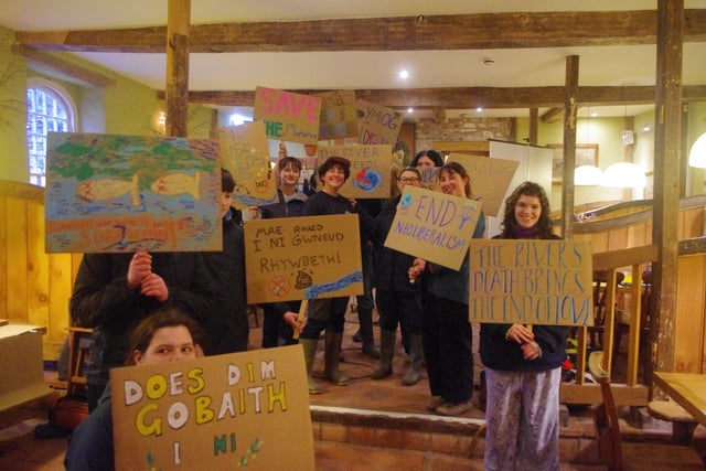 Young people raising their voices and demanding the Usk is protected 
