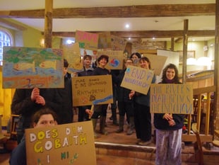Young people raising their voices and demanding the Usk is protected 