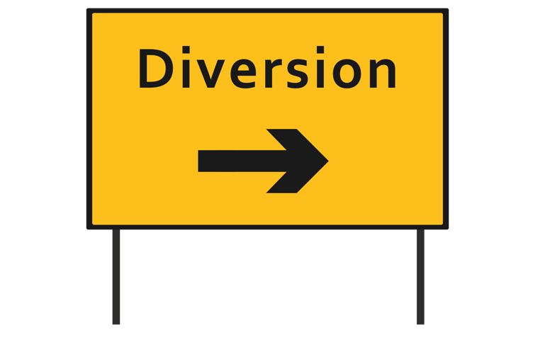 Diversion sign