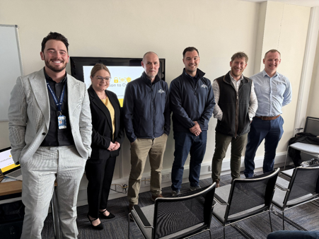 Speakers at the Cyber Risk and Resilience Seminar at the NFU Mutual Usk Agency
Daniel Thomas (SWRT), Rosanne Walton (NFU Mutual), Bryan Flynn (Gwent Police), Elliot Williams (Gwent Police), Richard Phillips (Agent - NFU Mutual Usk) Paul Hall (SWRT)
