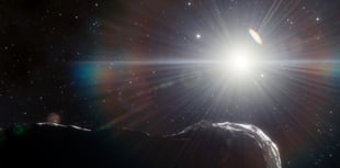 Will the "city destroying" asteroid be visible from Abergavenny? 