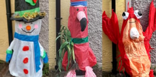 The many faces of Bertie the Crickhowell bollard