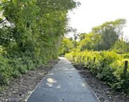 Upgraded pathway for children to walk to school in Gilwern