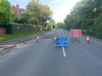 Car overturned after hitting an electricity pole on Hereford Road
