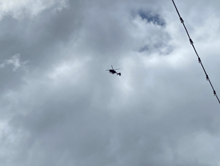 Police helicopter spotted circling Abergavenny Town Centre