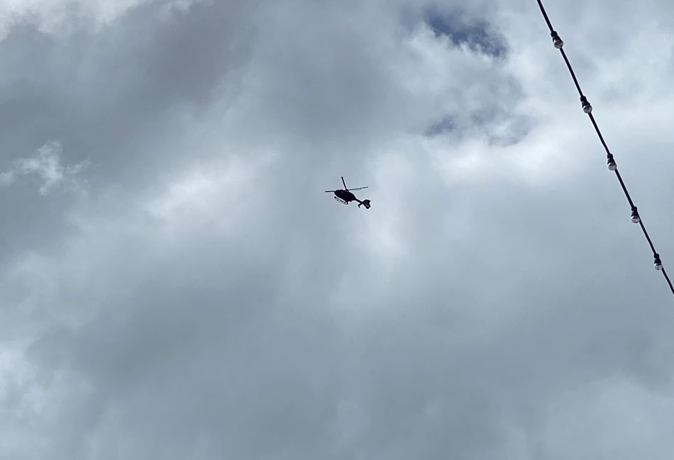 Police helicopter spotted circling Abergavenny Town Centre