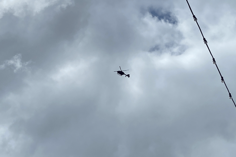 Police helicopter Abergavenny