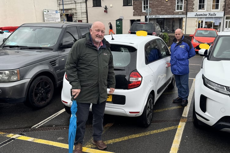 Peter fox and ben carter at Tiverton pl car park abergavenny
