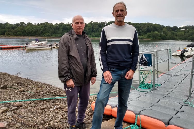 Rob Lewis and Mike Walkin at Llandegfedd reservoir