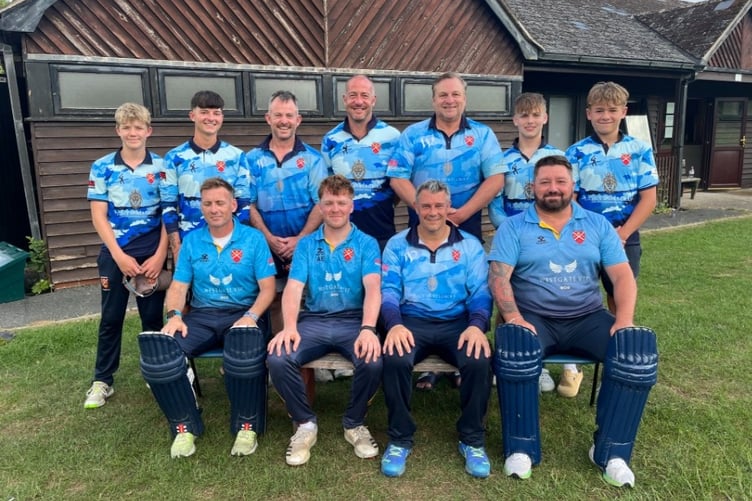 Abergavenny 3rds beat Pencoed. Back row left to right Eric Pike, Jaiden Caswell, Ryan Williams, Tim Price, Marc Morgan, Ioan Wallace, Charlie Watkins. Front row left to right: Mark Wallace, Archie Eccles, Steve Brown, Ryan Watkins.
