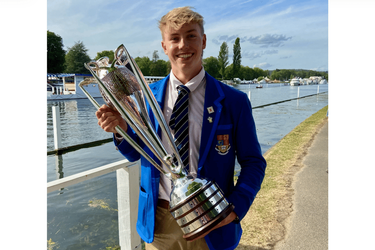 Tom Powell with the Prince Albert Cup