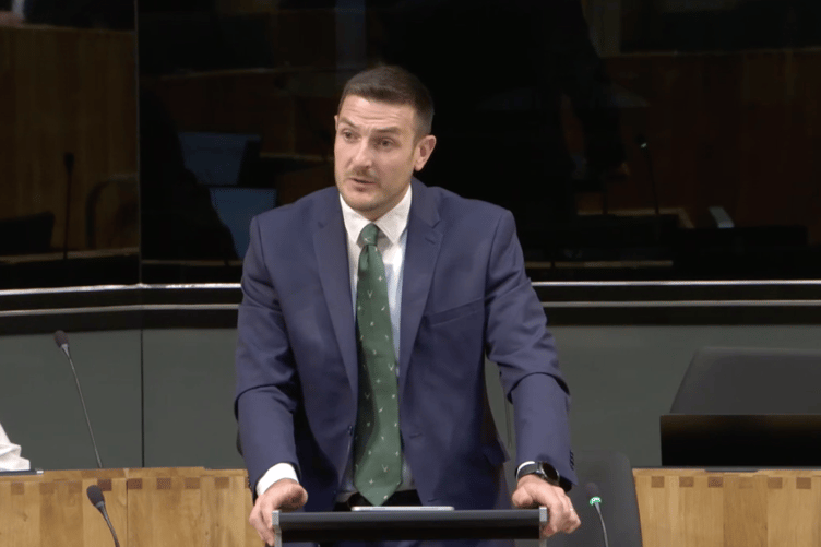 James Evans MS in the Senedd this week