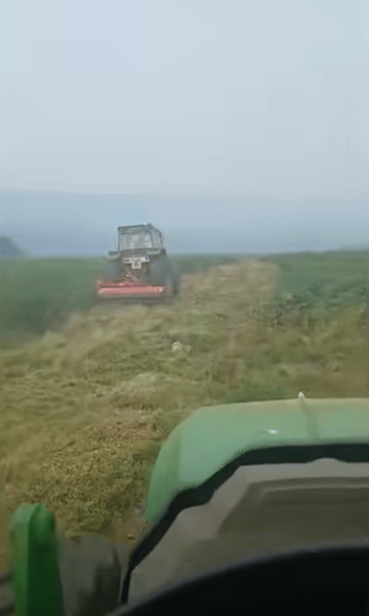 Farmers plough fire breaks into the lanscape in Blaenavon