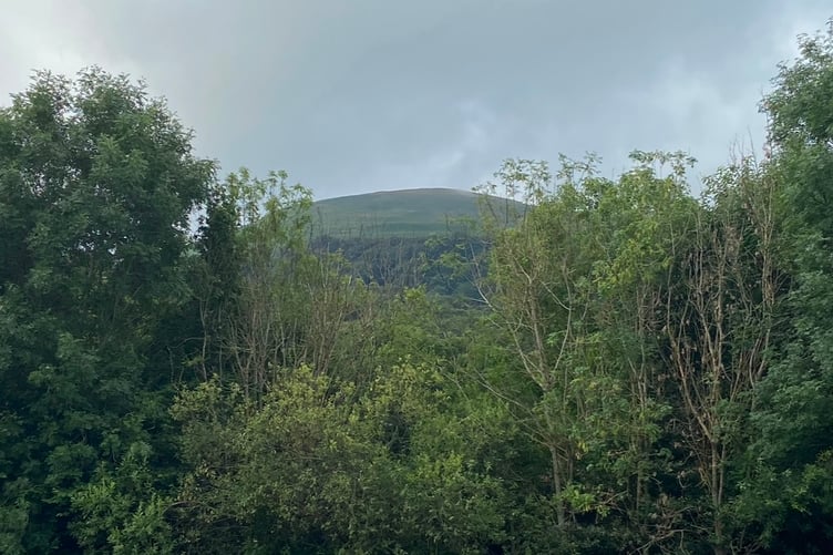 Smoke coming from wildfire in Blaenavon this morning