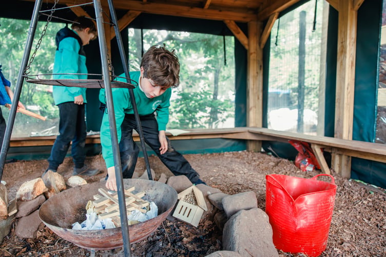 Pupils at Llangynidr Primary School enjoy outdoor learning in the school’s improved play area